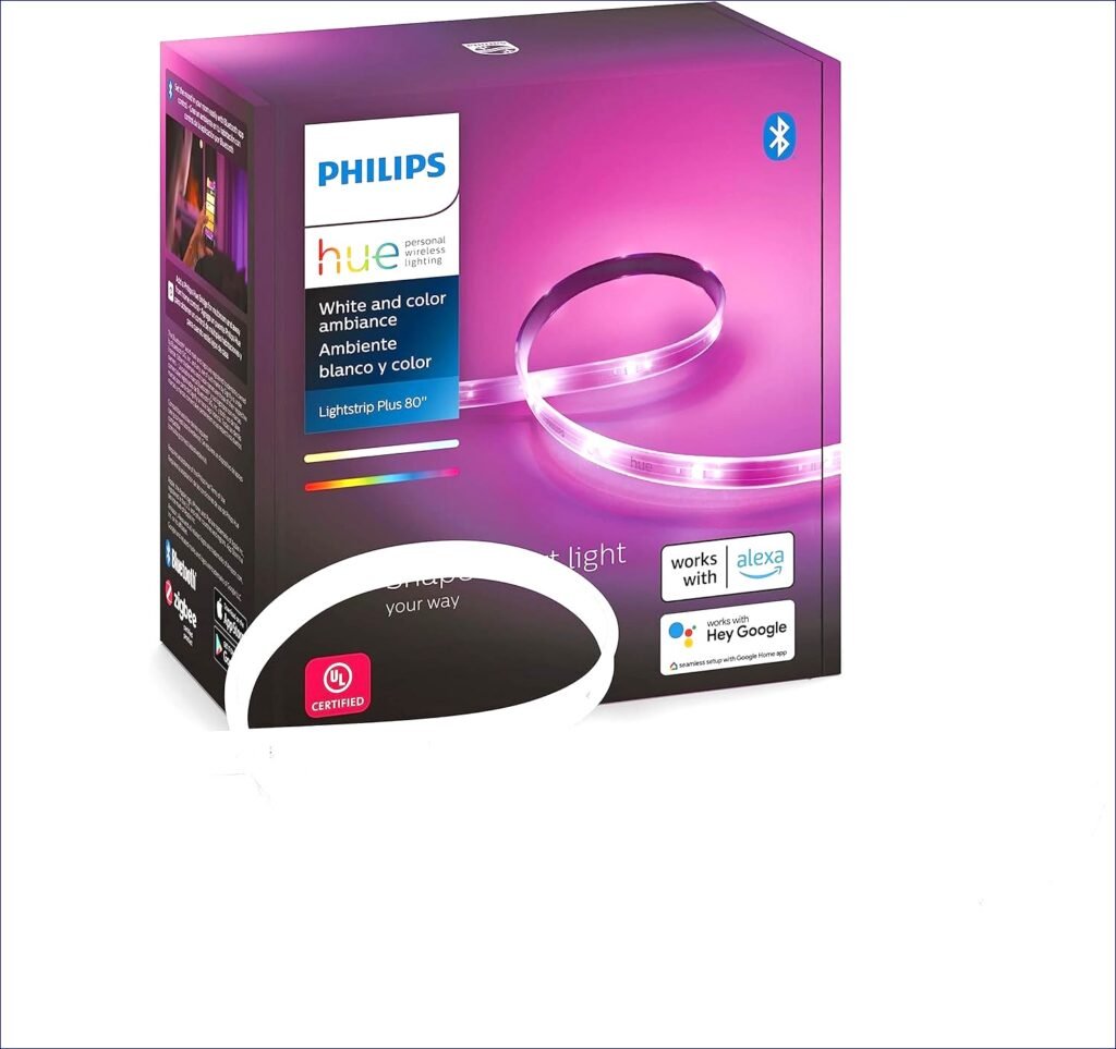 Transform Your Space with vibrant Ambiance: Philips Hue Indoor 6-Foot Smart LED Light Strip Plus Base Kit Review – Enjoy Customizable Color-Changing Effects, Effortless Control via Hue App, and Seamless Integration with Alexa, Google Assistant, Philips Hue Indoor 6-Foot Smart LED Light Strip Plus Base Kit: Color-changing single color effect, control with Hue App, works with Alexa, Google Assistant and Apple HomeKit | Review- 2024