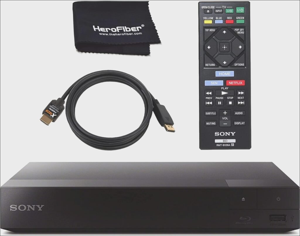 Transform Your Home Entertainment: Discover the Power of Sony 4K Upscaling 3D Blu-Ray DVD Player with Wi-Fi and HDMI Cable – Unmatched Streaming Experience Reviewed for 2025 Sony 4K Upscaling 3D Home Theater Streaming Blu-Ray DVD Player: Wi-Fi, HDMI Cable, Official Sony Remote, Cloth | Review- 2024