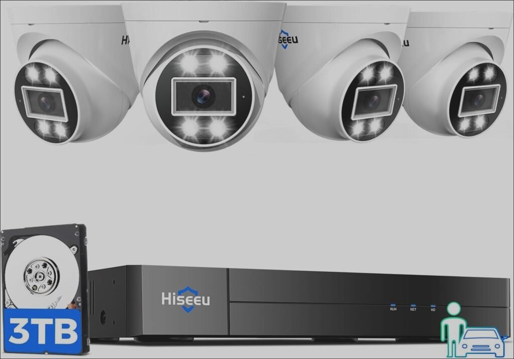 Hiseeu 8MP 4K PoE Security Camera System: 16CH expandable, 5MP cameras, human/vehicle detect, 2-way audio, 24/7 recording, 3TB HDD | Review- 2025