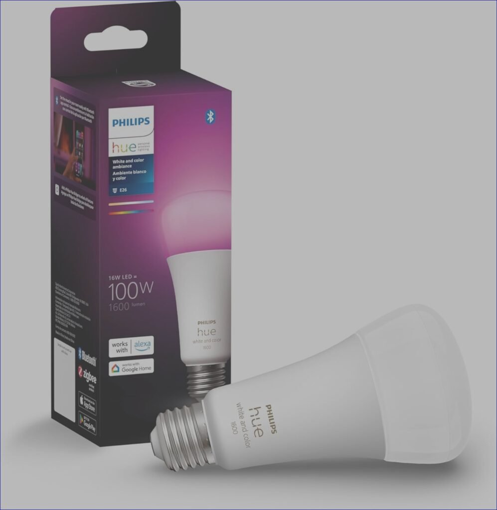Philips Hue Smart 100W A21 LED Bulb: White and Color Ambiance, 1600LM, E26, Indoor, control with Hue App | Review- 2025
