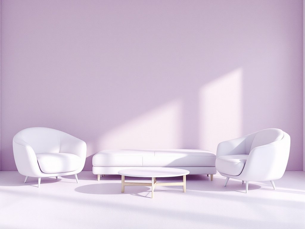 Bedroom refresh ideas - A soft lavender wall paired with white furniture