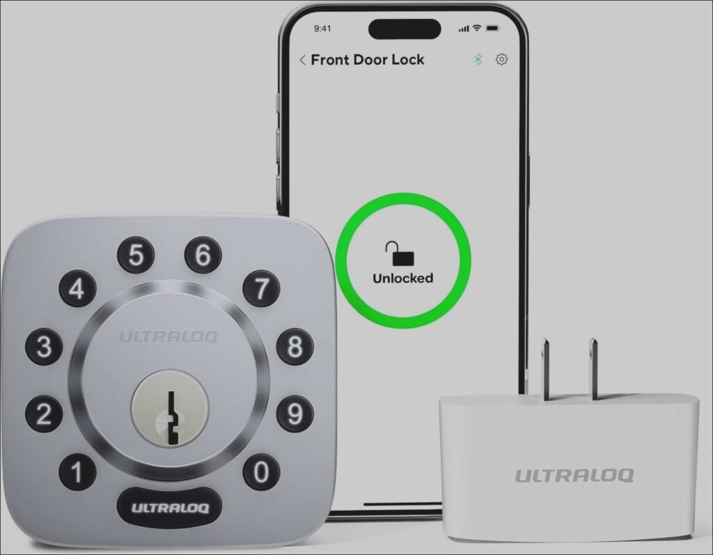 Elevate Your Home Security with Smart Convenience: ULTRALOQ U-Bolt 5-in-1 Keyless Entry Door Lock – Enjoy Bluetooth and WiFi Access in Sleek Satin Nickel!